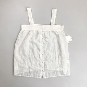 JOIE Seven Angels Camisole Medium NWT Semi Sheer Cotton Silk Blend White